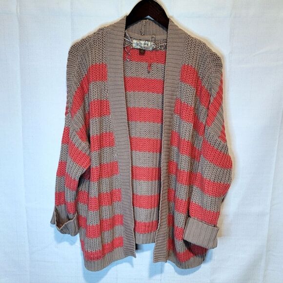 Sonoma Striped Open Cardigan Knit Sweater Size XL - Picture 1 of 9